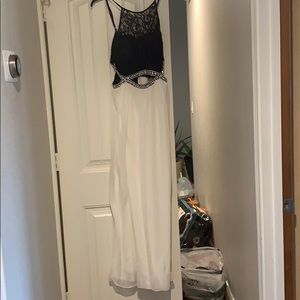 Long white/black prom dress